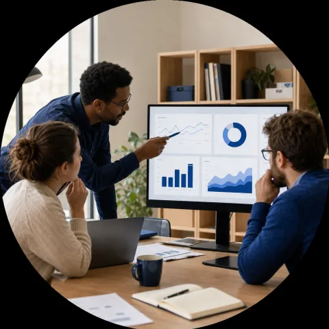 Product team reviewing launch analytics for the next iteration
